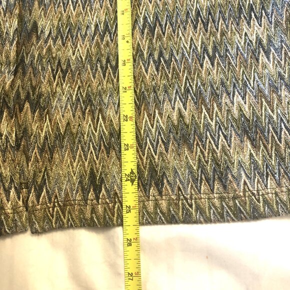 Venezia Jeans Open-Front Cardigan-Style Top 14/16 Green Chevron Lightweight - Picture 4 of 6